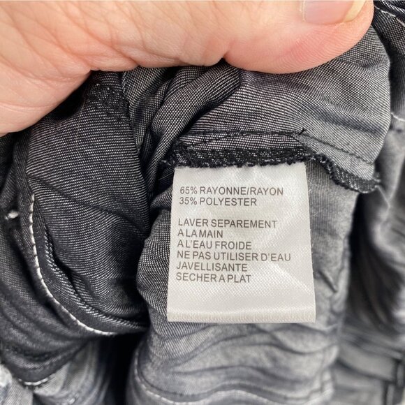 Simon Chang Blazer Womens 14 Gray Pleated Button Up Pockets Lightweight Office - Picture 6 of 10